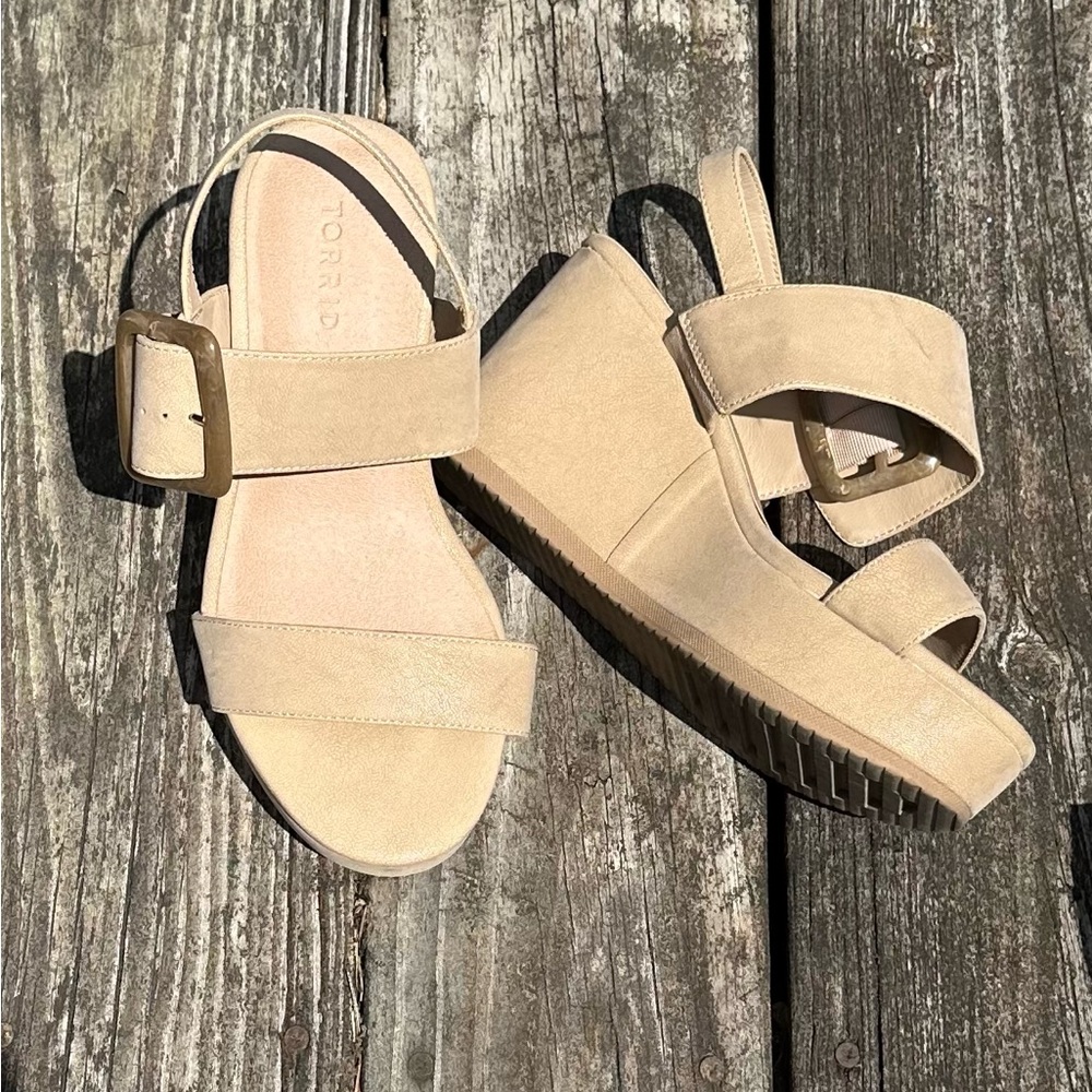Torrid Beige Wedge Sandals